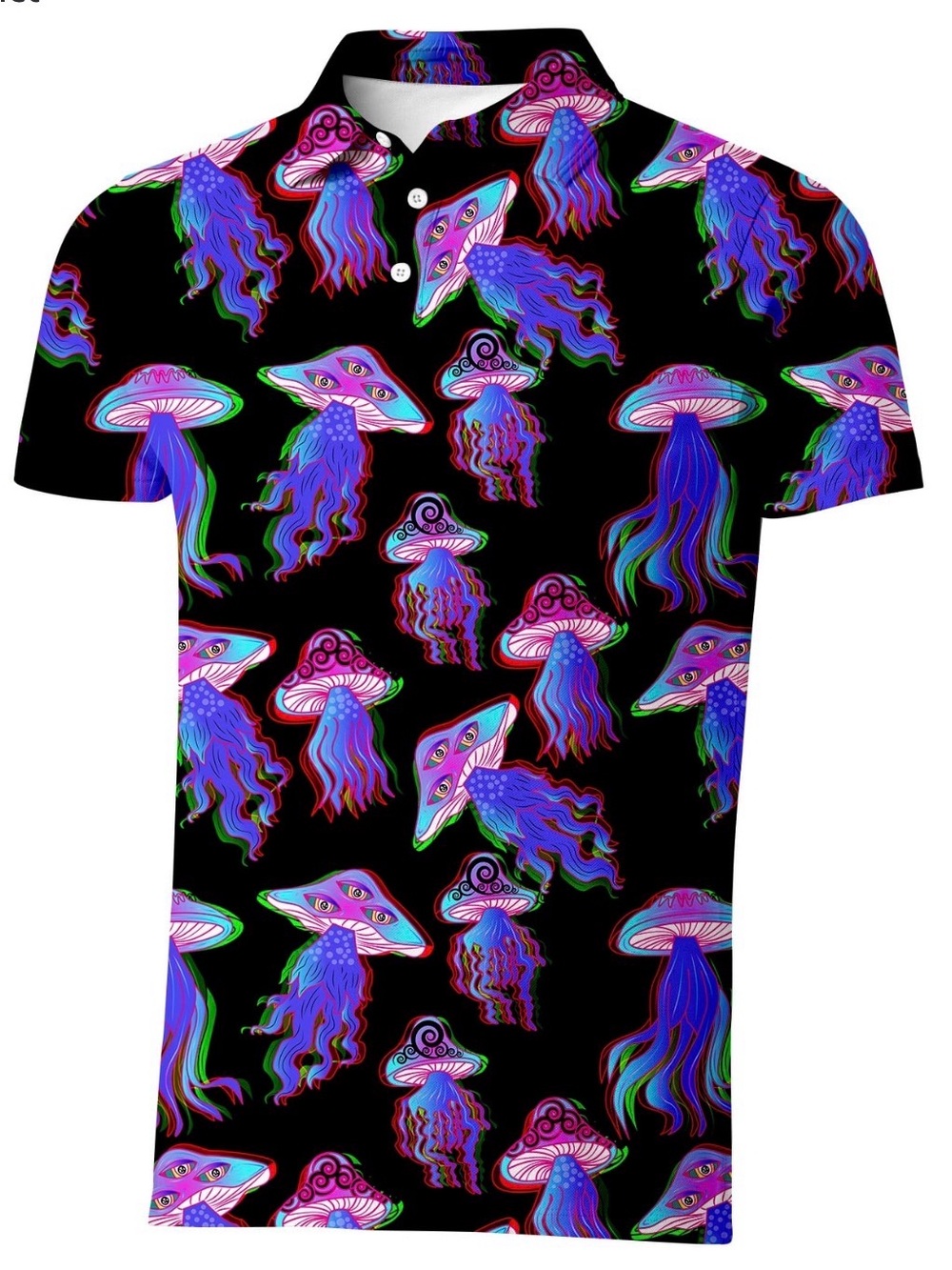 Men’s Mushroom Print Polo Shirt